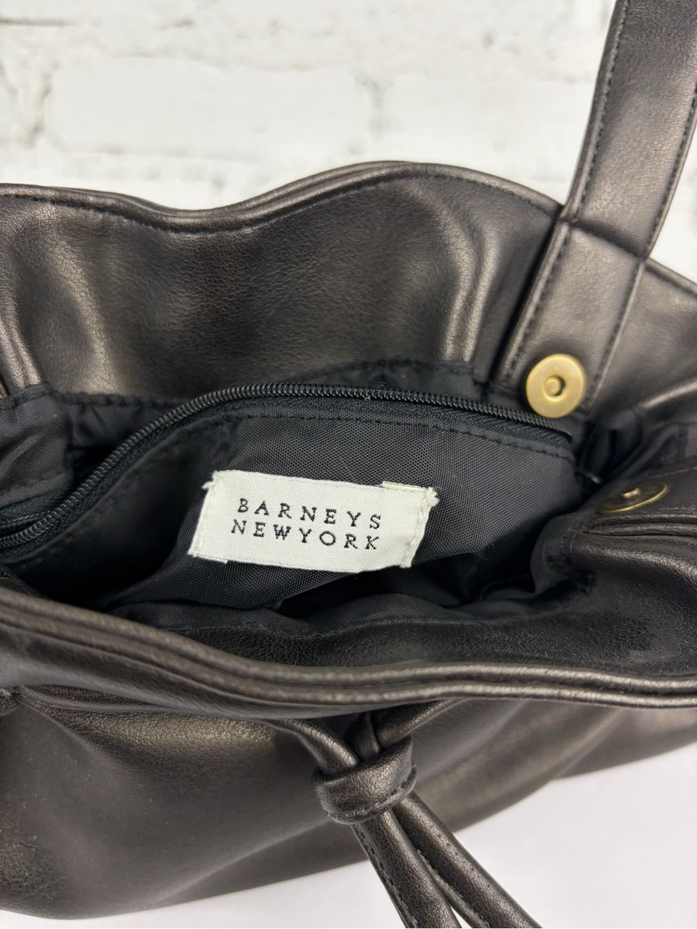 Barney’s New York Vintage Dark Grey Ruched Small Shoulder Bag Purse - Picture 8 of 11
